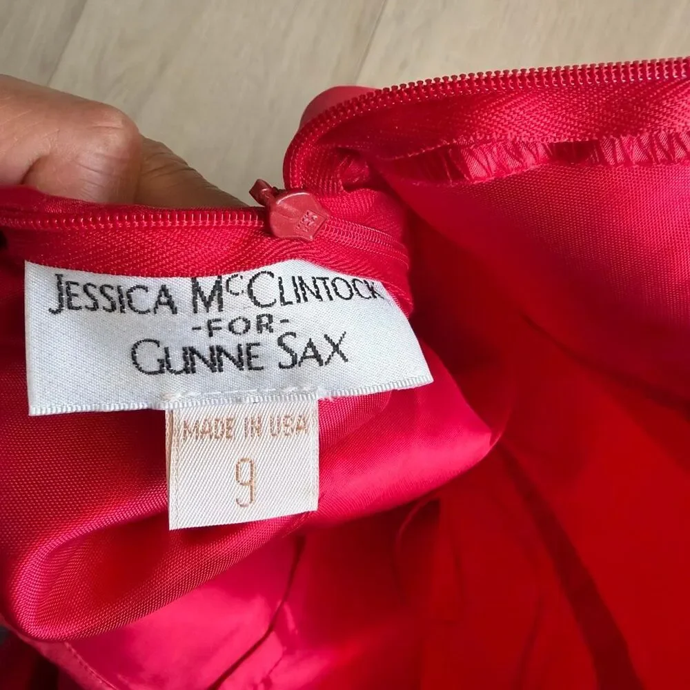 Jessica McClintock Gunne Sax Red Satin 2pc set Prom Formal Holiday Wedding size